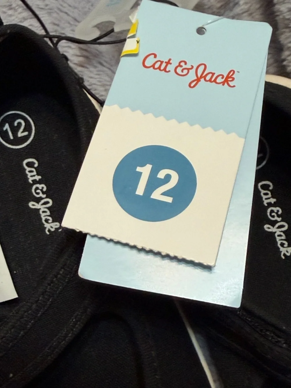 Cat & Jack Black Mary Jane Sneakers with Cream Toe Caps